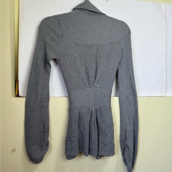 Lululemon Cashmere Bamboo Cardigan Sweater Wrap Tie Tencel Belt Open Waffle Knit - Picture 3 of 15